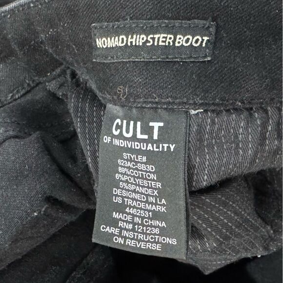 NEW Cult of Individuality Hipster Nomad Boot Cut Jeans in Black Men’s 38X34 - Picture 5 of 9